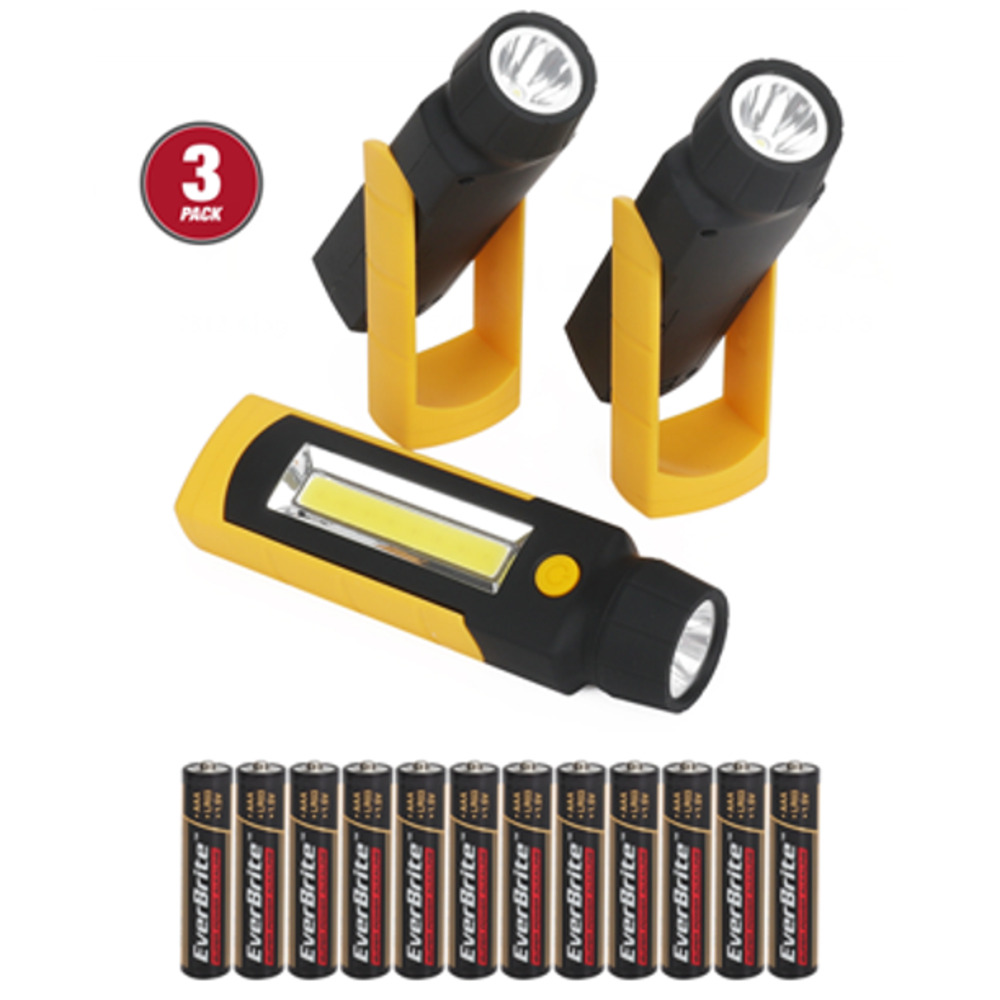 Hyper Tough 3 Pack 6” 400 Lumen LED Hand Held Task